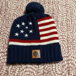 Buffalo Outdoors Flag Beanie‎ - Navy, Red, and White